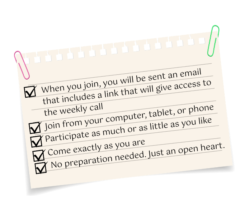 A seniors Hearts of Joy checklist